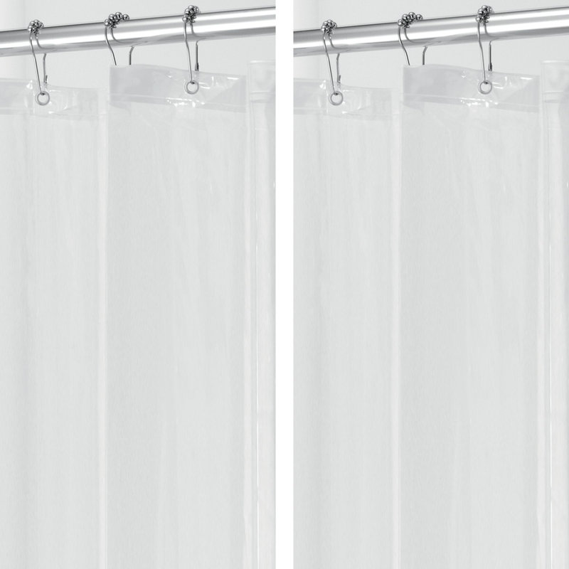 Doublure de rideau de douche iDesign PEVA - 72 po x 72 po - ensemble de 4 - transparent