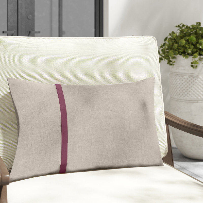 Coussin d'extérieur Quincy, 13 po x 20 po, Bleu foncé / argent