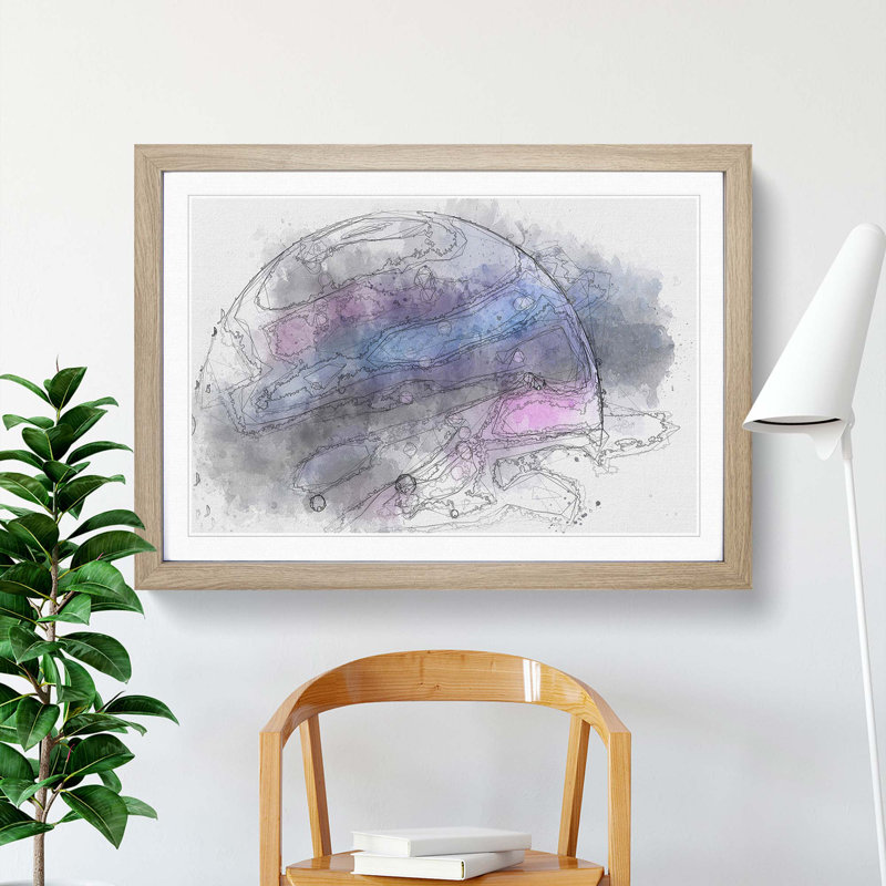 Walking Away in Abstract - Picture Frame Graphic Art Print, Oak, 50cm H x 76cm W x 2cm D