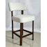 Tabouret de bar rembourré à hauteur de comptoir avec structure en bois d'hévéa massif