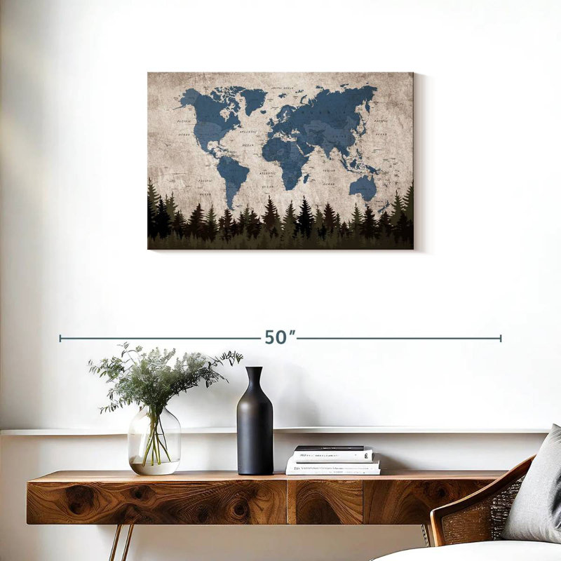 Carte du monde géographique Keiri VII, H 20 po x l 30 po