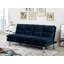 Lit de futon de style contemporain en microfibre converti en lit avec pieds de soutien supplémentaires-131503527