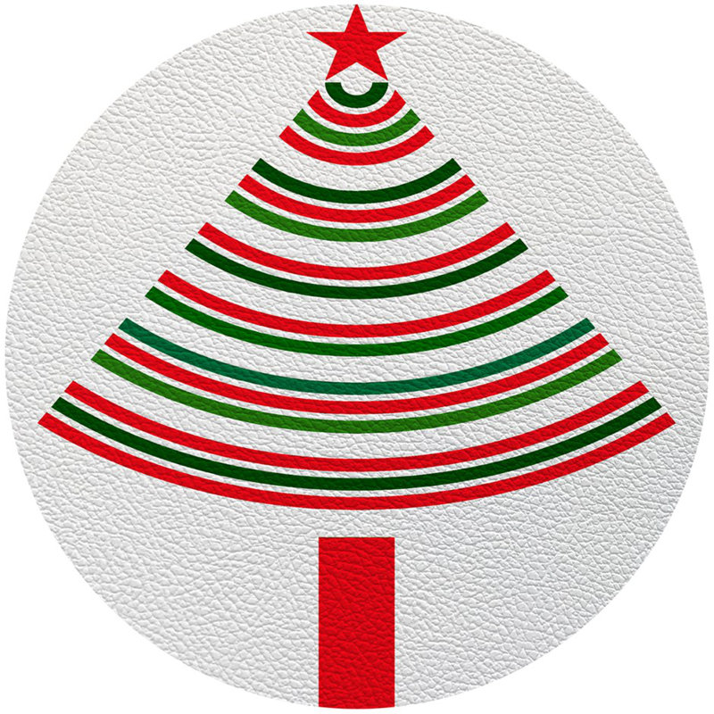 Christmas Tree Brights Pebble 16" Vinyl Placemat, Red