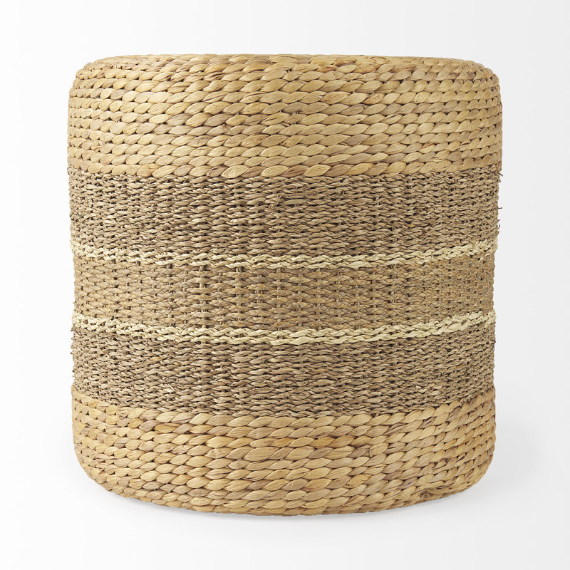 Pouf rond à rayures 17,71 po Penthia