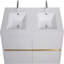 Meuble-lavabo mural flottant double de 72 po de largeur avec lavabo double, armoire de rangement flottante avec comptoir en résine de pierre et tiroirs à fermeture en douceur