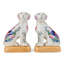 Tobacco Leaf Porcelain Dog Figurines Pair