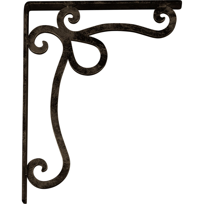 Support en fer forgé Orleans, Laiton antique, H 15 po x l 1,5 po x p 12 po
