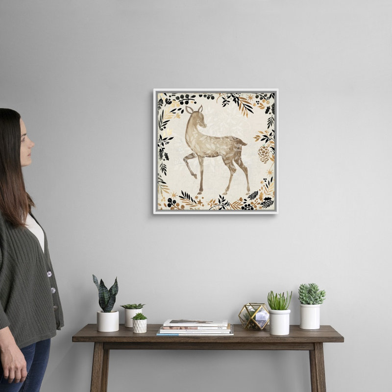 Prancer-reproduction d’art sur toile, Cadre blanc, 22" H x 22" W x 1.75" D