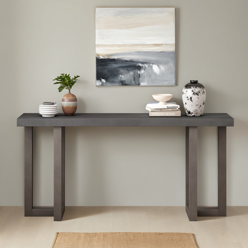 Table d'appoint 63,02 "pour le couloir, Gris foncé / gris clair