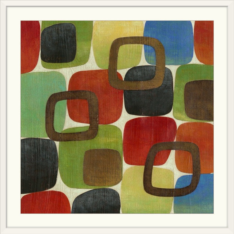 Brittony «Revisserie II», reproduction d'art, H 38 po x l 38 po x p 1 po, Cadre blanc
