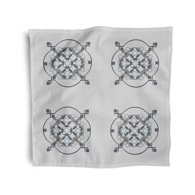 Clee Polyester Geometric Square Napkin, Grey