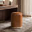Nico 16" Round Leather Ottoman Stool