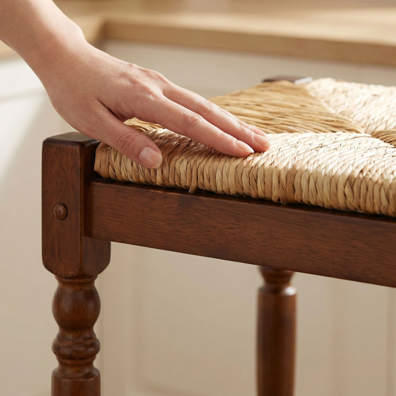 Chiem Counter Stool with Solid Wood Frame, Chestnut, Counter Stool (24" Seat Height)