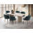 Modern Dining Table, Travertine Finish, 70.9 x 30.3 x 35.4 inches | 100% Melamine Coated Particle Board, 0.7 inches Thick | Sturdy Particle Board Legs, 220 lbs Capacity | Elegant Marble Design for Contemporary Dining Spaces