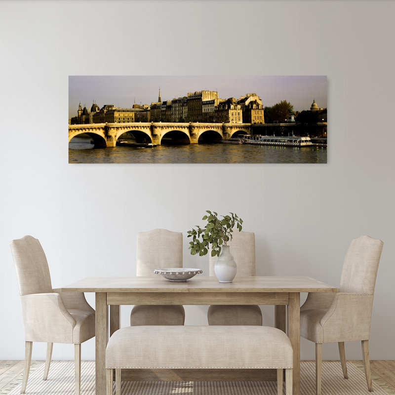 Pont neuf, Paris, France, ville abstraite romantique, art mural, H 20 po x l 60 po