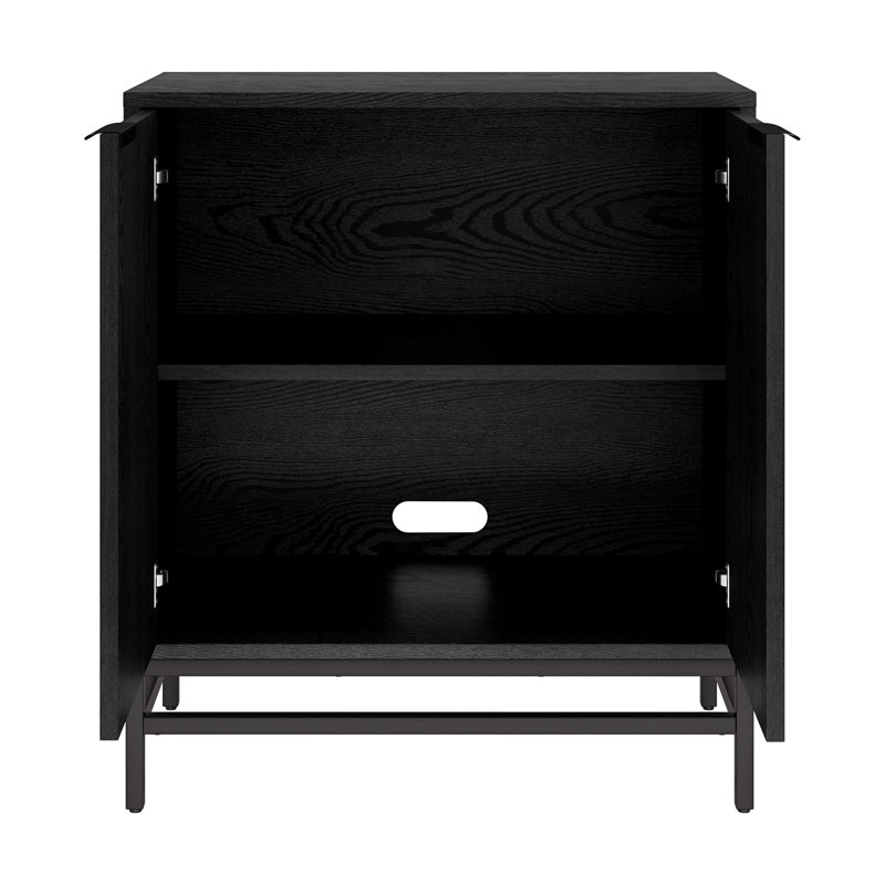 Demello 28" Wide Rectangular Accent Cabinet in Alder, Black