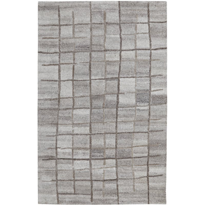 Tapis gris touffeté à la main Elencourt