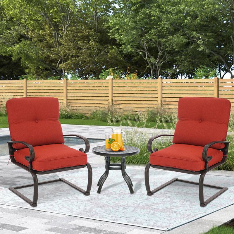 Craigmore 2 - Person Modular Patio Conversation Set with Cushions, Red