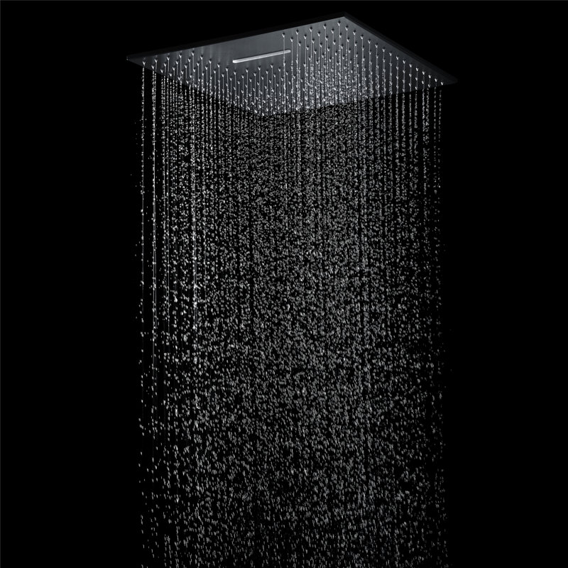 Pomme de douche fixe Flood Rain, Noir mat