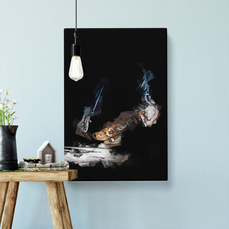 Skateboarding In Abstract - Wrapped Canvas, 91cm H x 60cm W x 3cm D