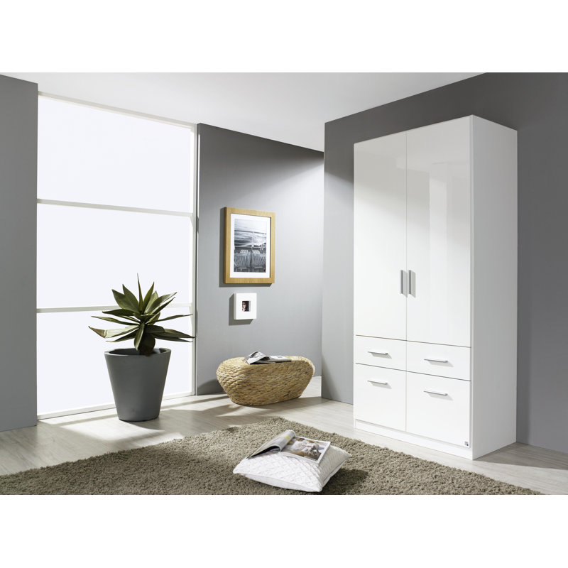 Celle 2 Door Wardrobe, Highgloss white and alpine white