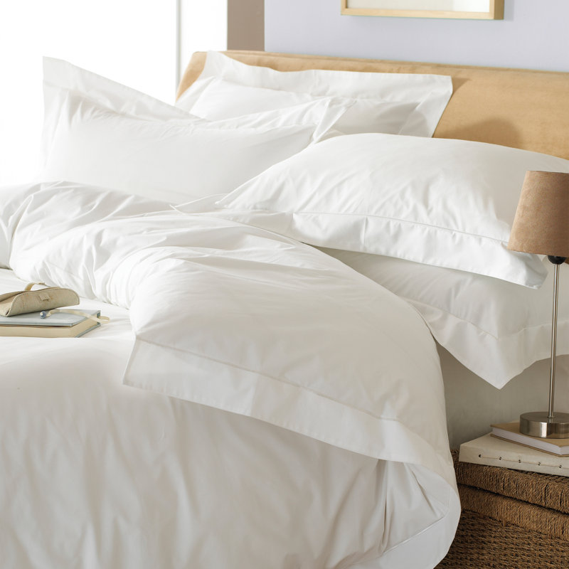 Paoletti Oxford Cotton Duvet Cover Set with Pillowcases, Double - 2 Standard Pillowcases, White