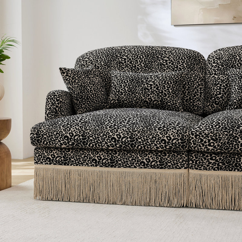 Canapé Comfy Chenille Leopard, Chenille kaki
