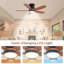Ventilateur de plafond moderne à 5 pales de 42 po Rita avec vitesse du vent réglable à 6 vitesses-1416932199