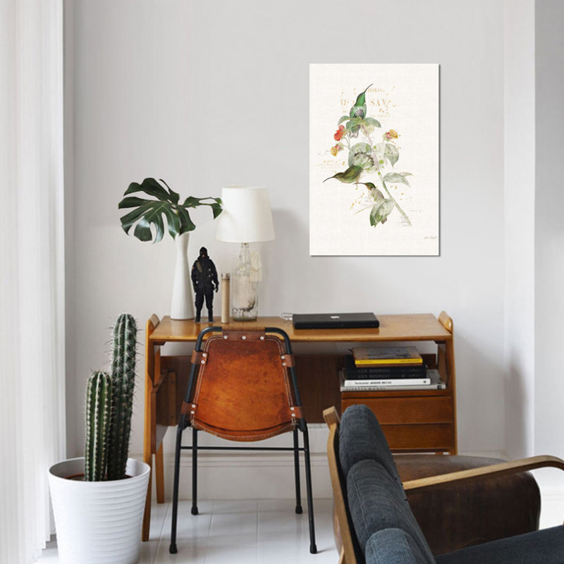 «Colorful Hummingbirds III», impression sur toile, H 40 po x l 60 po x P 1,5 po, Toile tendue, Pas de tapis