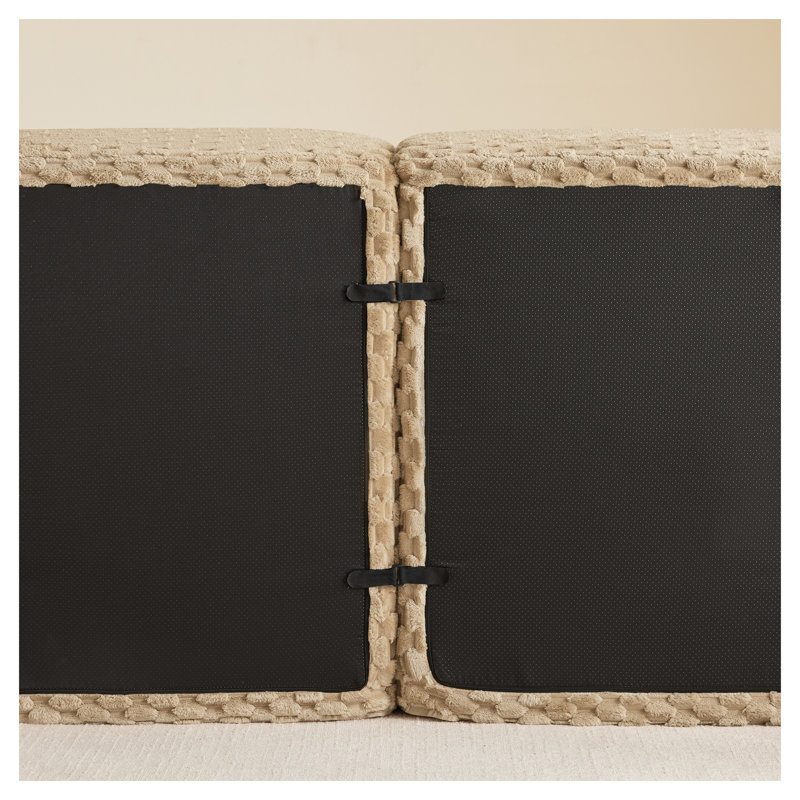 Canapé modulaire en L 82 po de style moderne en forme de L 82 po, canapé surdimensionné en flanelle 2 places avec repose-pieds mobile et aucun assemblage requis