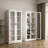 Display Cabinet with Glass Doors, White 71'' Tall Curio Cabinets with Lock, Metal Glass Display Case for Collectibles, Living Room, School, Commercial-1115405060