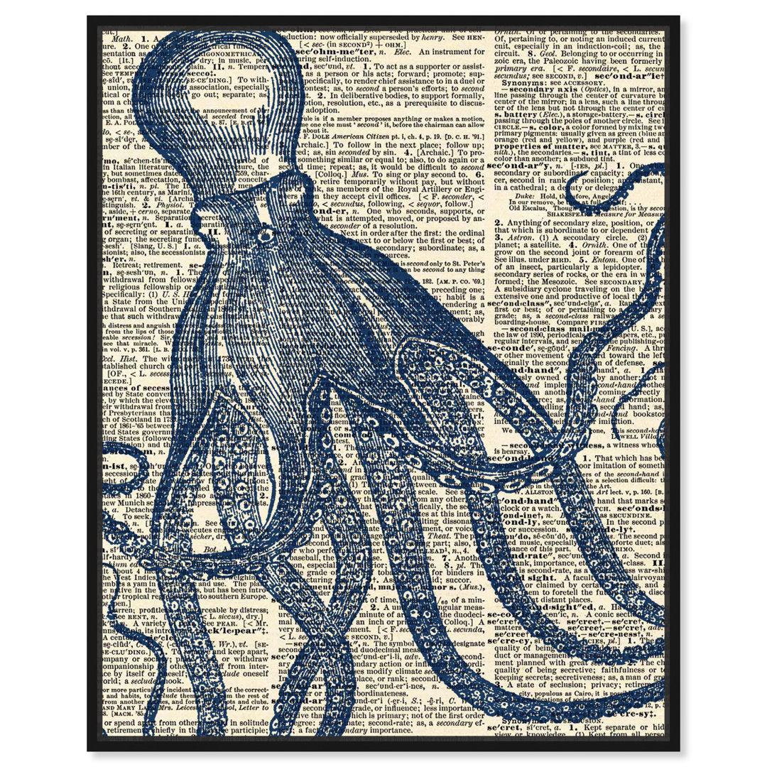 " Nautical And Coastal Octopus Dictionary, Coastal Blue " by Oliver Gal Breakwater Bay 