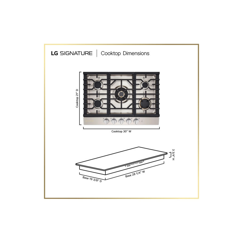 LG SIGNATURE 30 Inch UltraHeat  Gas Cooktop with EasyClean®