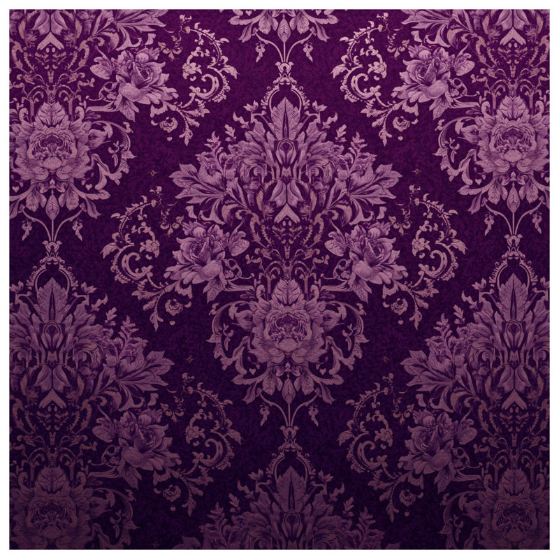 Rideaux de douche mauve à motif floral damassé très longs, 70in W x 84in H