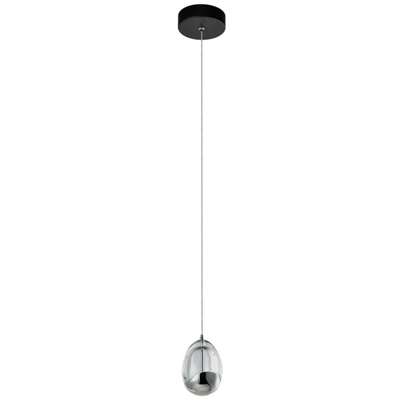 Venezia 3.5-in Integrated LED Height Adjustable ETL Certified Pendant Light with Glass Shade, Black