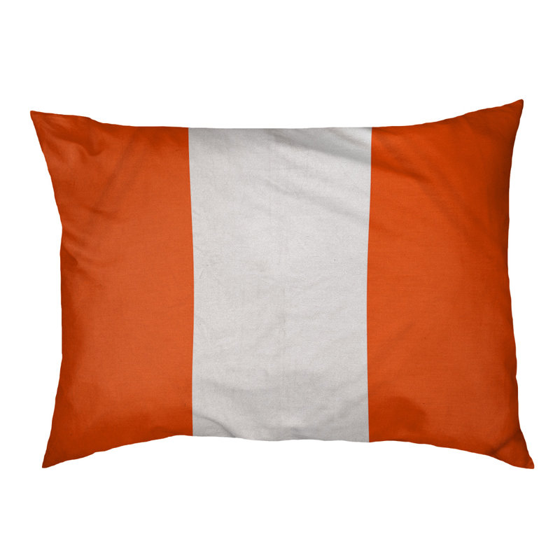 Coussin Miami, Très grand (l 50 po x P 40 po x H 7 po), Orange / blanc