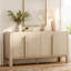 Ensemble de chambre à coucher 2 pièces, ensemble de commode et table de chevet de style Mid-Century pour la chambre à coucher, commode moderne à profil incurvé, ensemble de commode en bois-117529034
