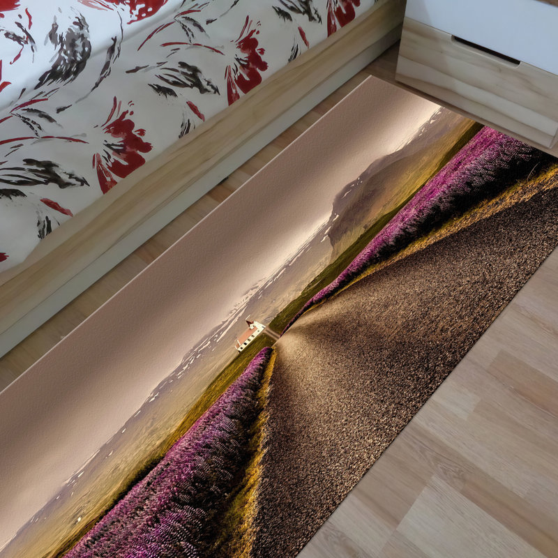 Soft Non-Woven Printed Rug with Subtle Geometric Pattern and Earth Tone Hues for Home Decor Enhancing Living Room Bedroom or Study Area Elegance