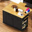 Îlot de cuisine noir avec espace de rangement interne et source d'alimentation. Chariot roulant pour la salle à manger, grande prise électrique de 48 pouces. Apparence-120265994-120265998