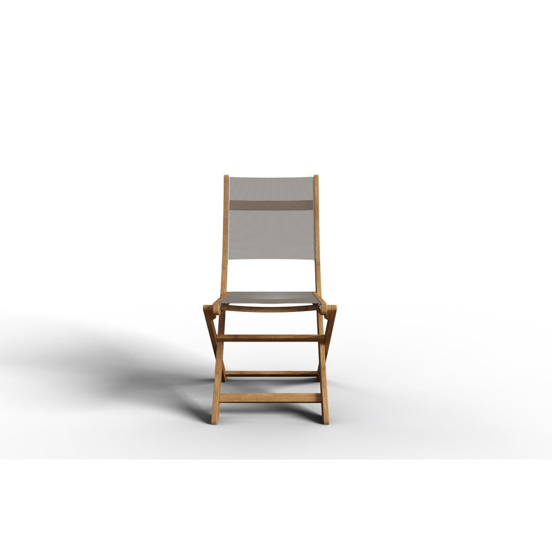 Chaise d'appoint d'extérieur en bois Nawa, Bois naturel / taupe