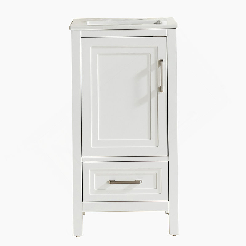 Meuble-lavabo simple autoportant de 18 po avec plateau entièrement assemblé