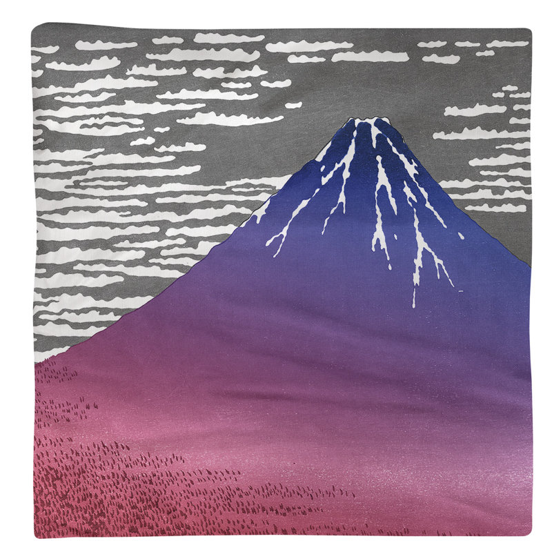 Katsushika Hokusai Cotton Square Napkin, Pink/Blue Ombre