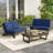 Polett Solid Wood Group Outdoor Conversation Set With Two Loveseats And Coffee Table-160992687-160992673