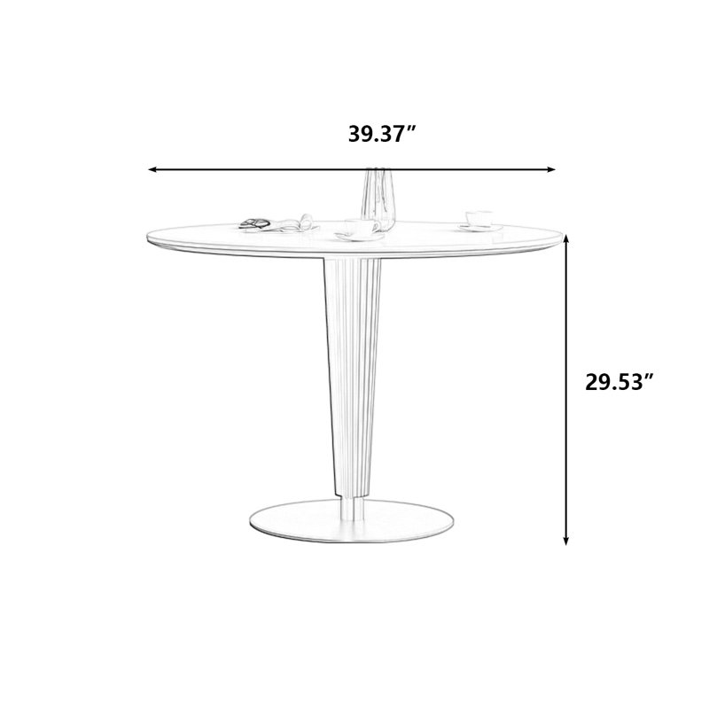 Table de salle à manger en frêne, H 29,53 po x L 39,37 po x l 39,37 po