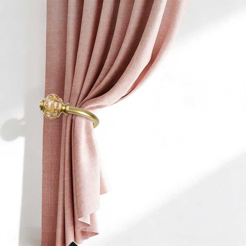 Retenues et embrasses décoratives avec embouts en cristal, crochets de rideaux muraux pour habillage de fenêtre, quincaillerie de fixation incluse