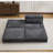 Compression Mahjong Sofa,Convertible Floor Sofa Bed,DIY Boneless Modular Sectional Sofa,No Assembly Required,Circle Fleece Fabric,Oversized Single Seater With 1 Pillow And 1 Ottoman,Dark-Grey-1226133392