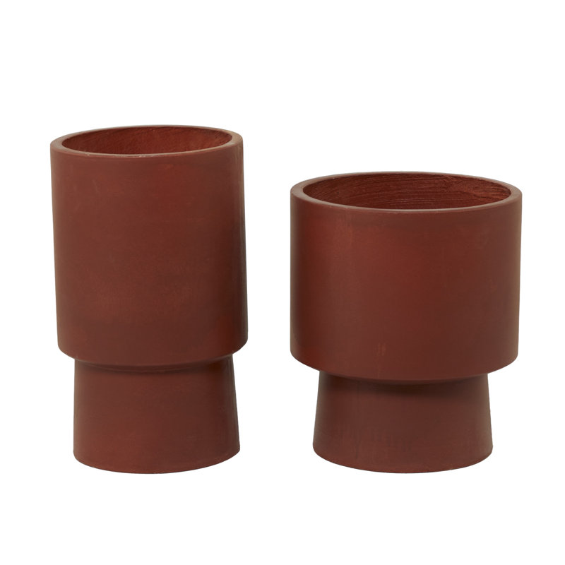 Ensemble de pots à fleurs 2 pièces Robbins, Rouge, H 16,55 po x l 9,85 po x P 10,3 po