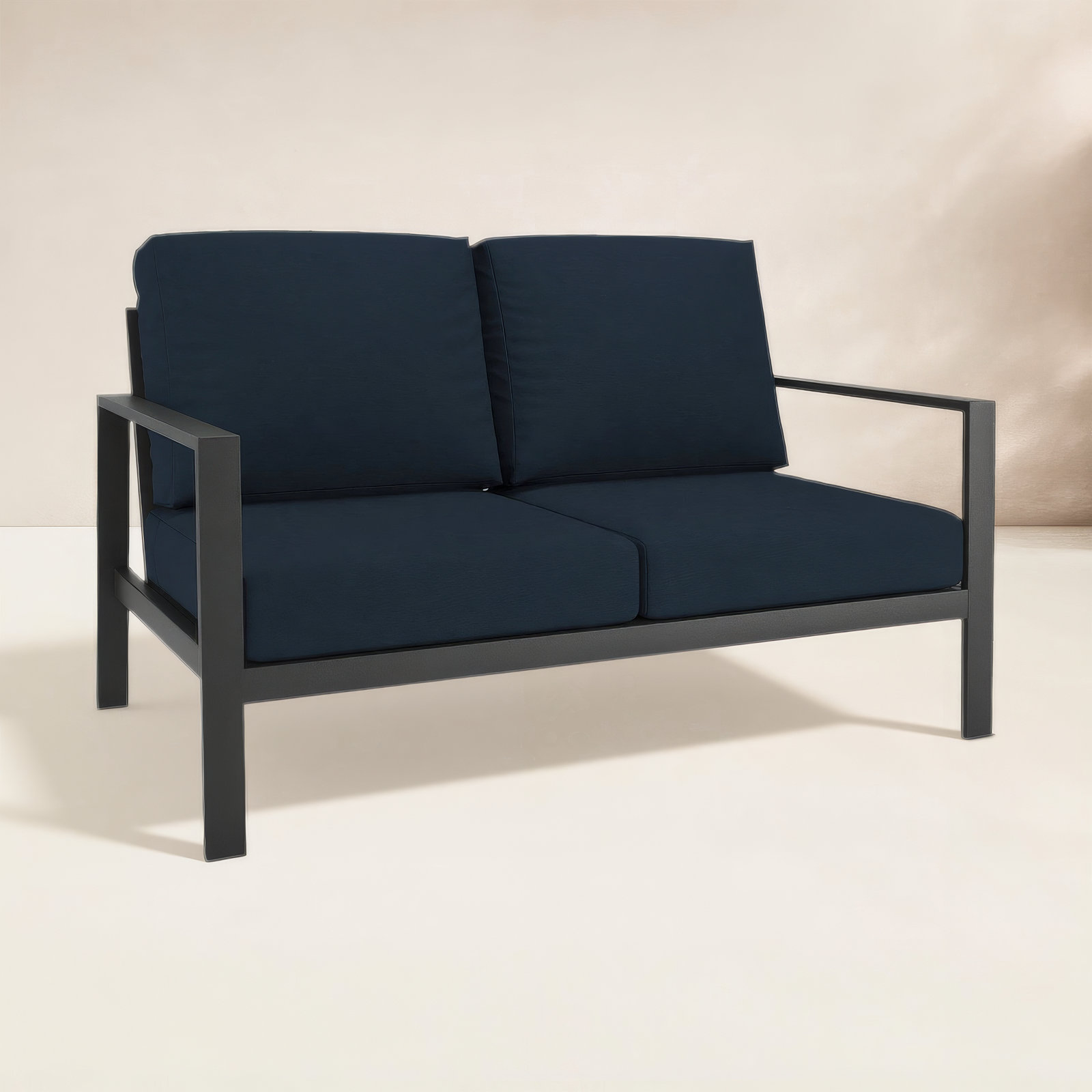 Townsend 55" Sunbrella® Patio Loveseat, Cast Silver Sunbrella®, No, None