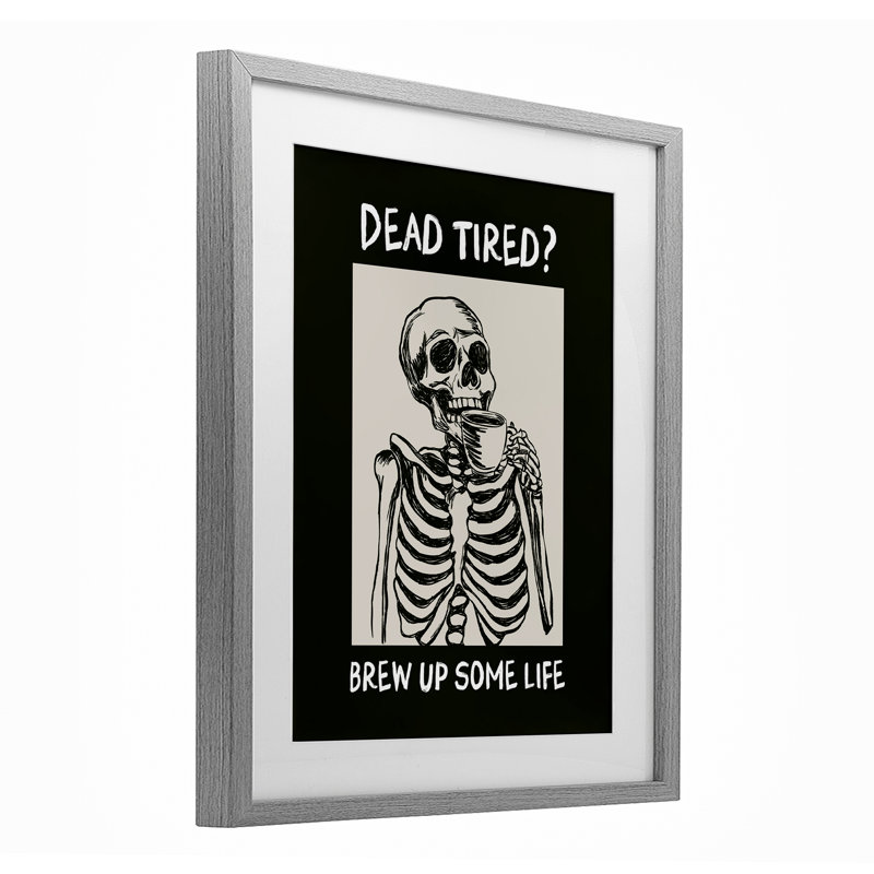 «Brew Up Life», impression encadrée sous verre, par JJ Design House LLC, H 21 po x l 17 po, Cadre de ferme gris