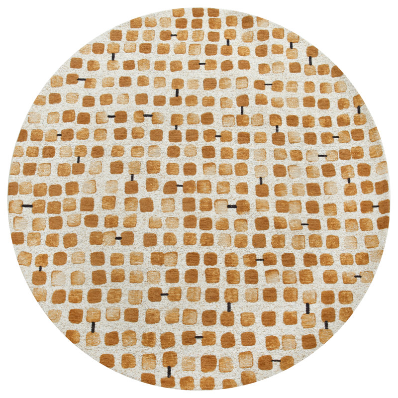 Geometric Recycled P.E.T Area Rug, Round 140cm